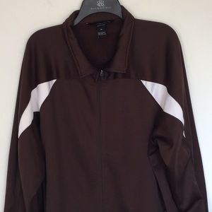 Men’s brown/white Holloway zip jacket size XL
